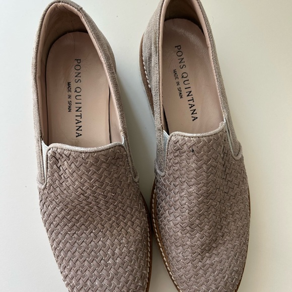 Pons Quintana Beige and Silver Shimmer Loafers size 39 - Picture 1 of 8
